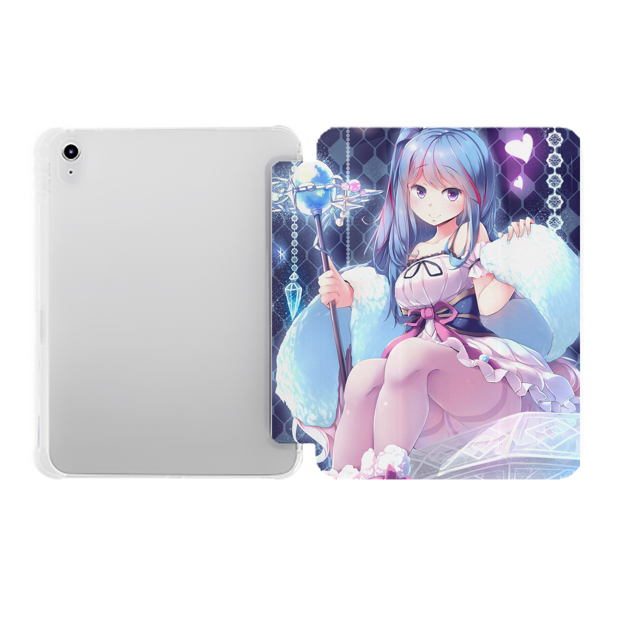 （画像用） 遊☆戯☆王 Yu-Gi-Oh! IPad ケース ペン収納付き 三つ折りスタンド PUレザー×シリコン 対応機種9.5/10.5/10.9インチ